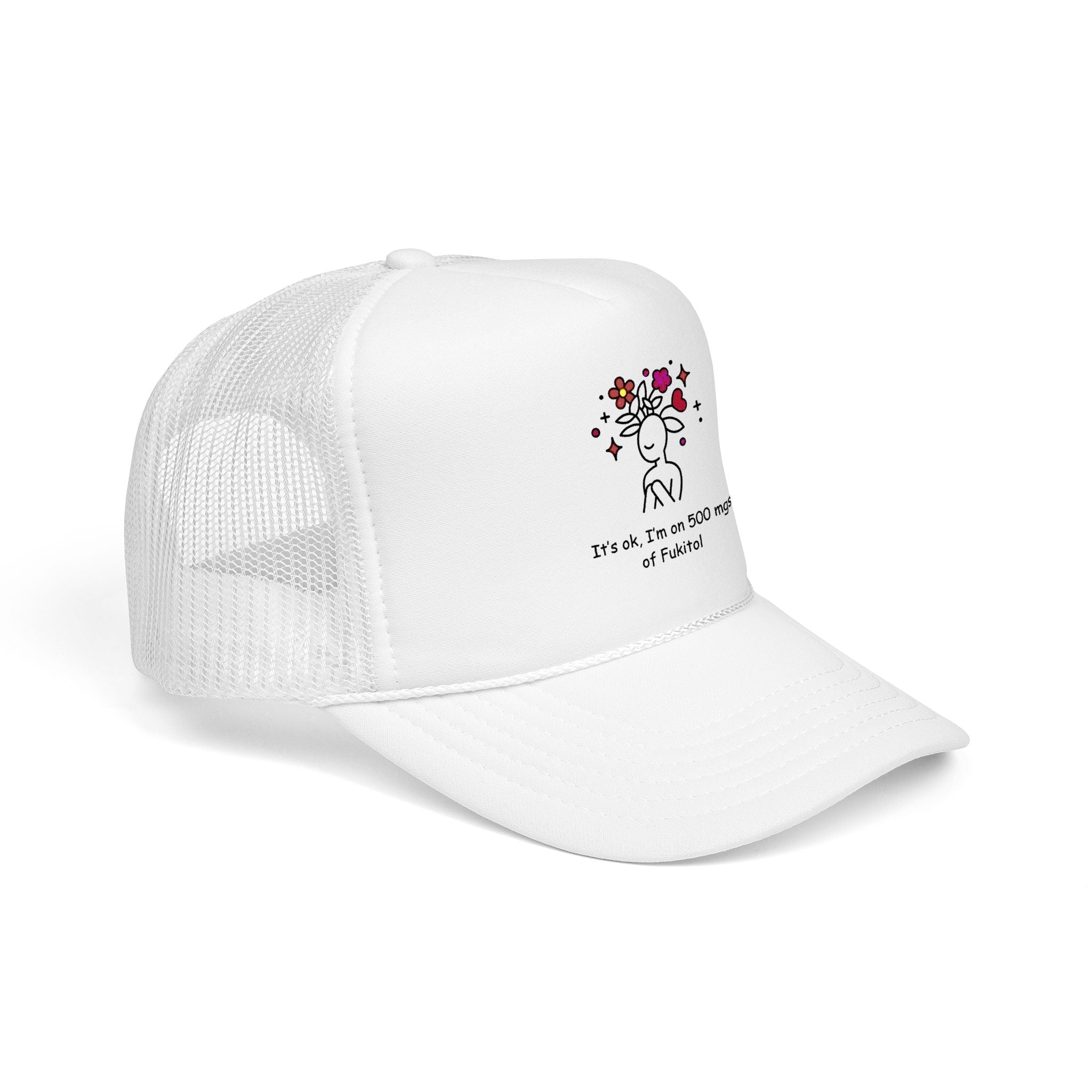 Trucker Hat — Floral Skull Foam Trucker Hat