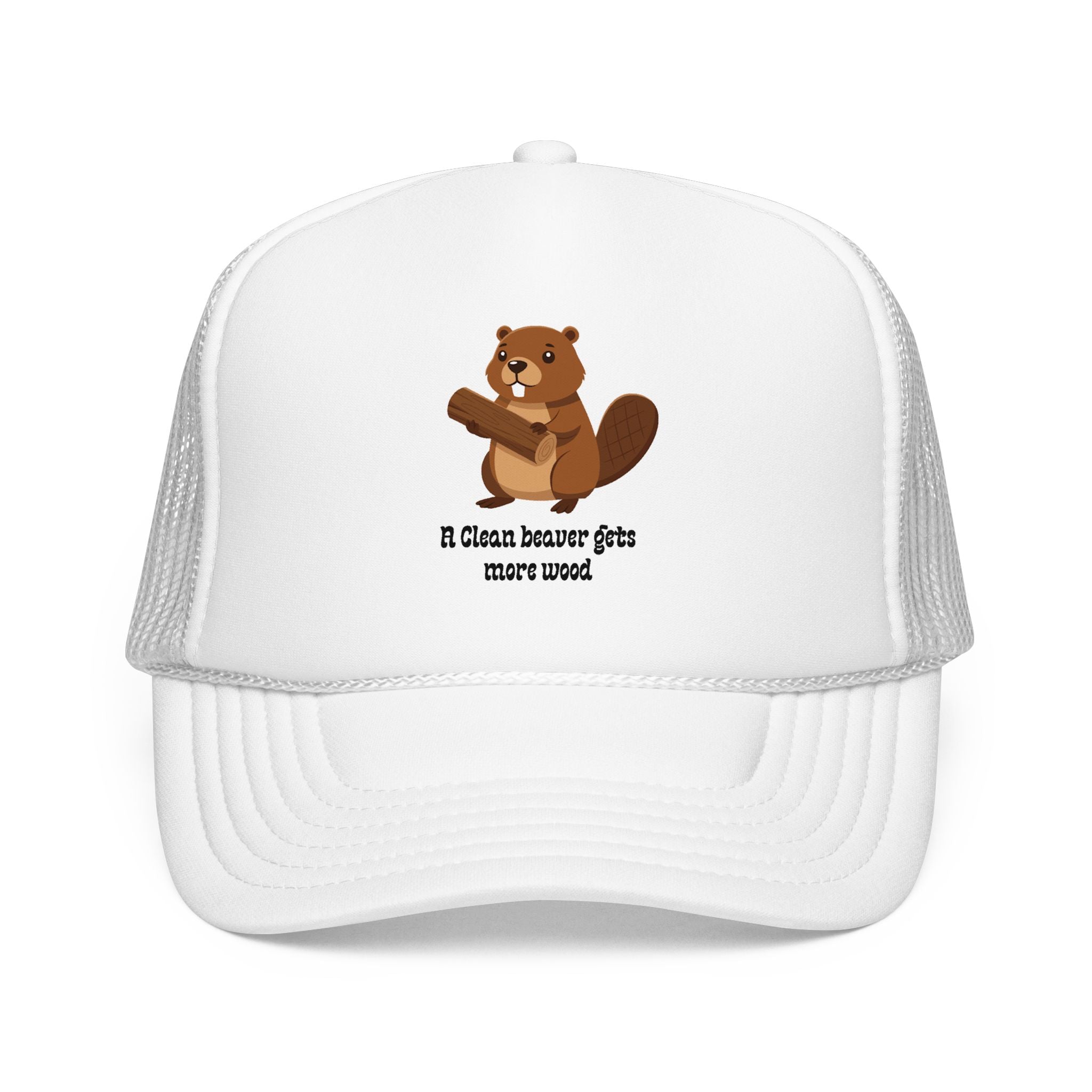Beaver Graphic Trucker Hat — Cute Woodland Animal Foam Cap