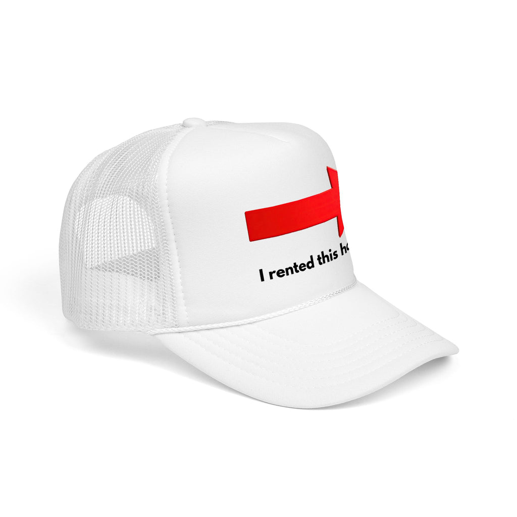 Arrow Trucker Hat — Bold Red Right-Pointing Foam Cap