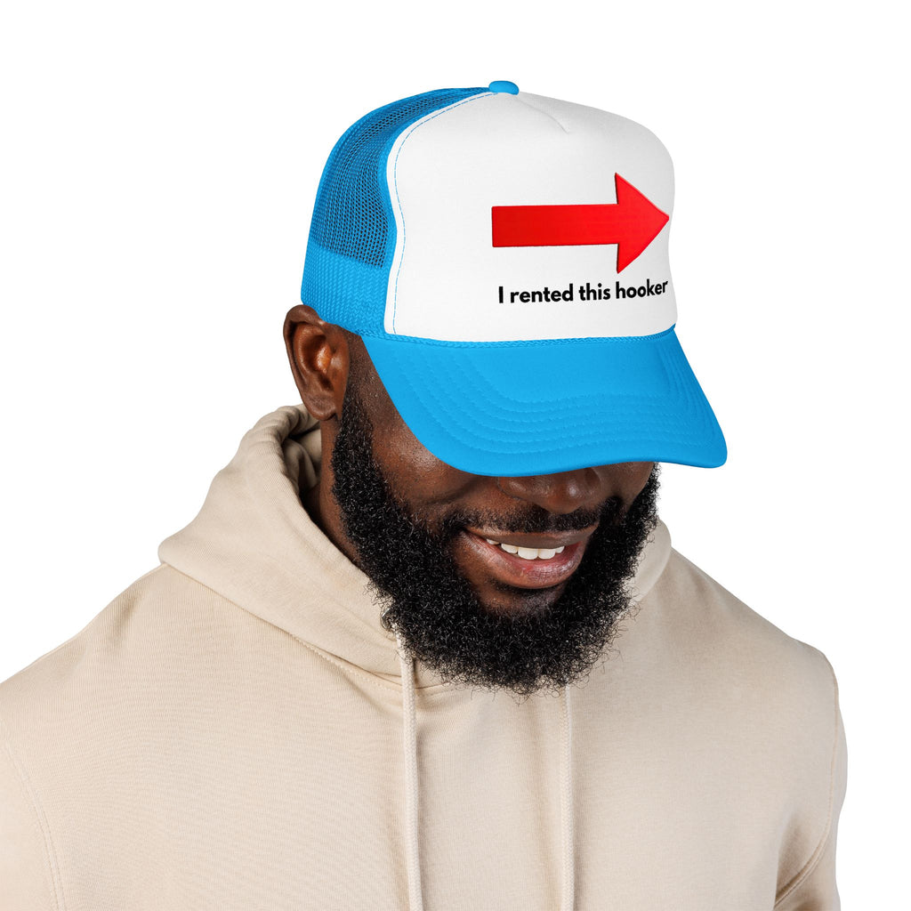 Arrow Trucker Hat — Bold Red Right-Pointing Foam Cap