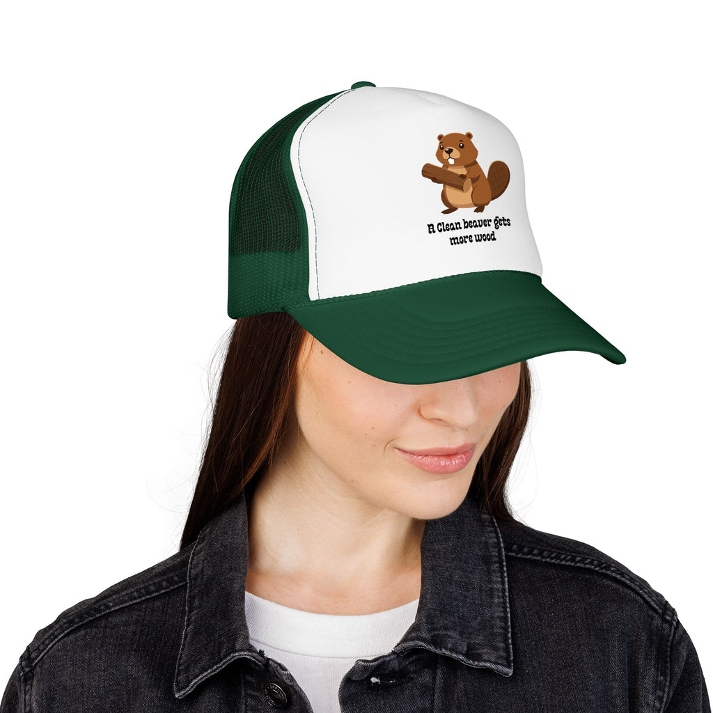 Beaver Graphic Trucker Hat — Cute Woodland Animal Foam Cap