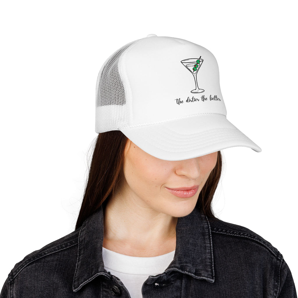 Martini Foam Trucker Hat — 'The Drink Up Butter' Vintage Cocktail Mesh Cap