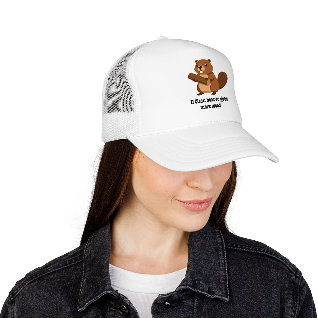 Beaver Graphic Trucker Hat — Cute Woodland Animal Foam Cap