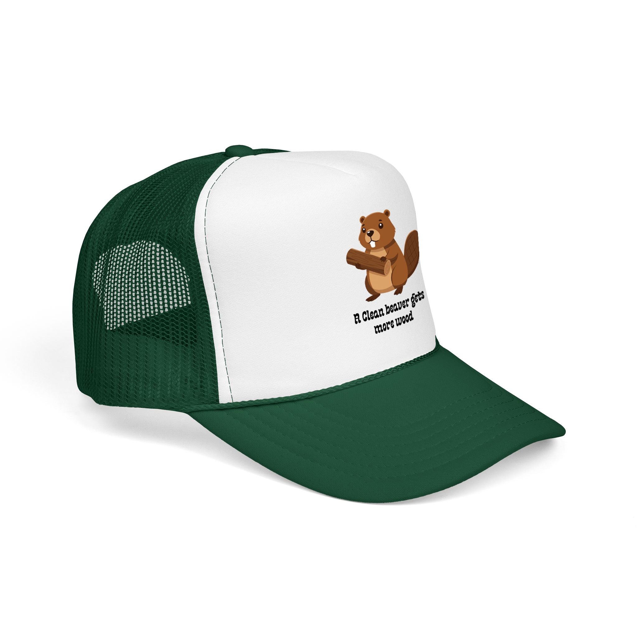 Beaver Graphic Trucker Hat — Cute Woodland Animal Foam Cap