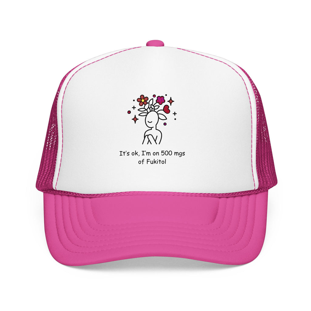 Trucker Hat — Floral Skull Foam Trucker Hat