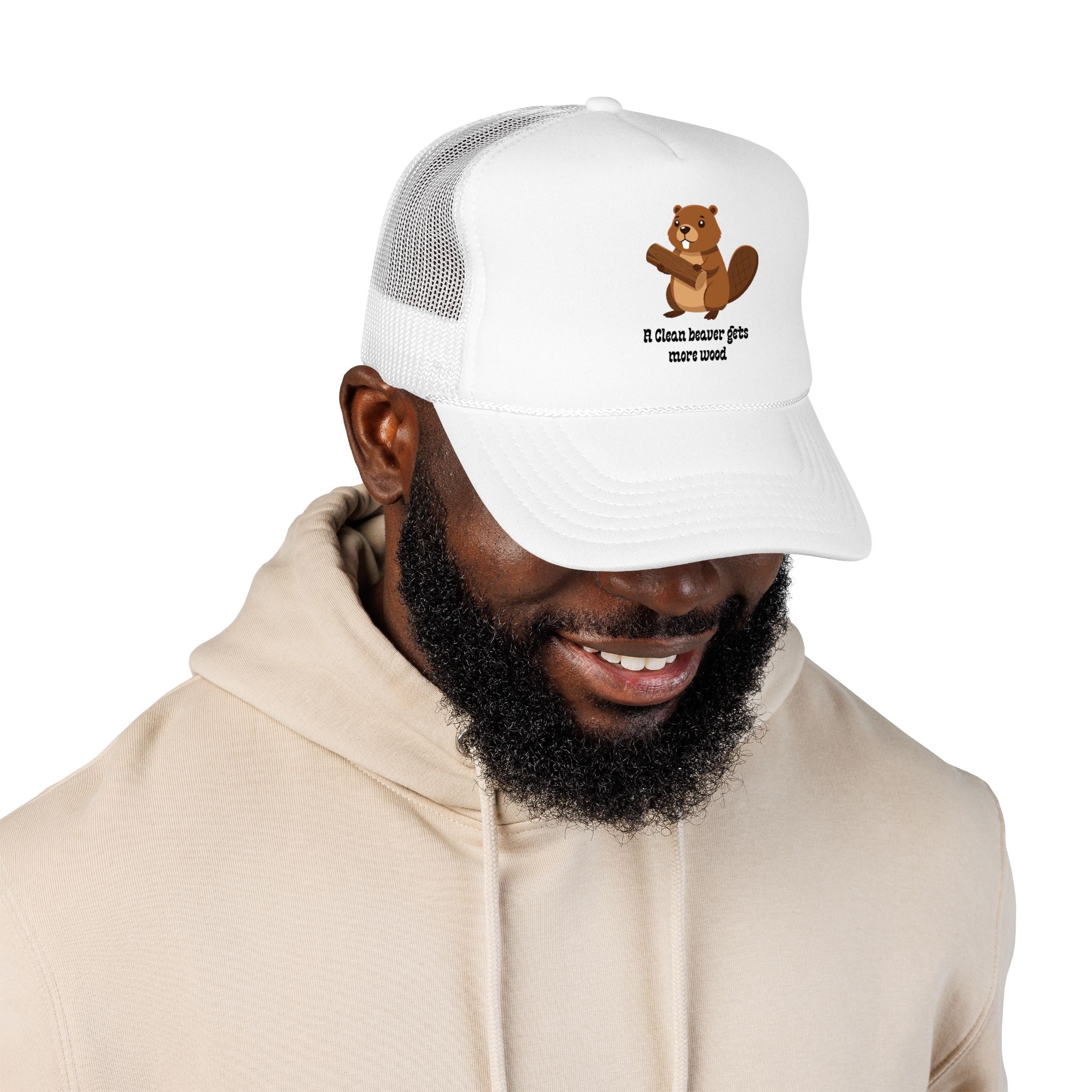 Beaver Graphic Trucker Hat — Cute Woodland Animal Foam Cap