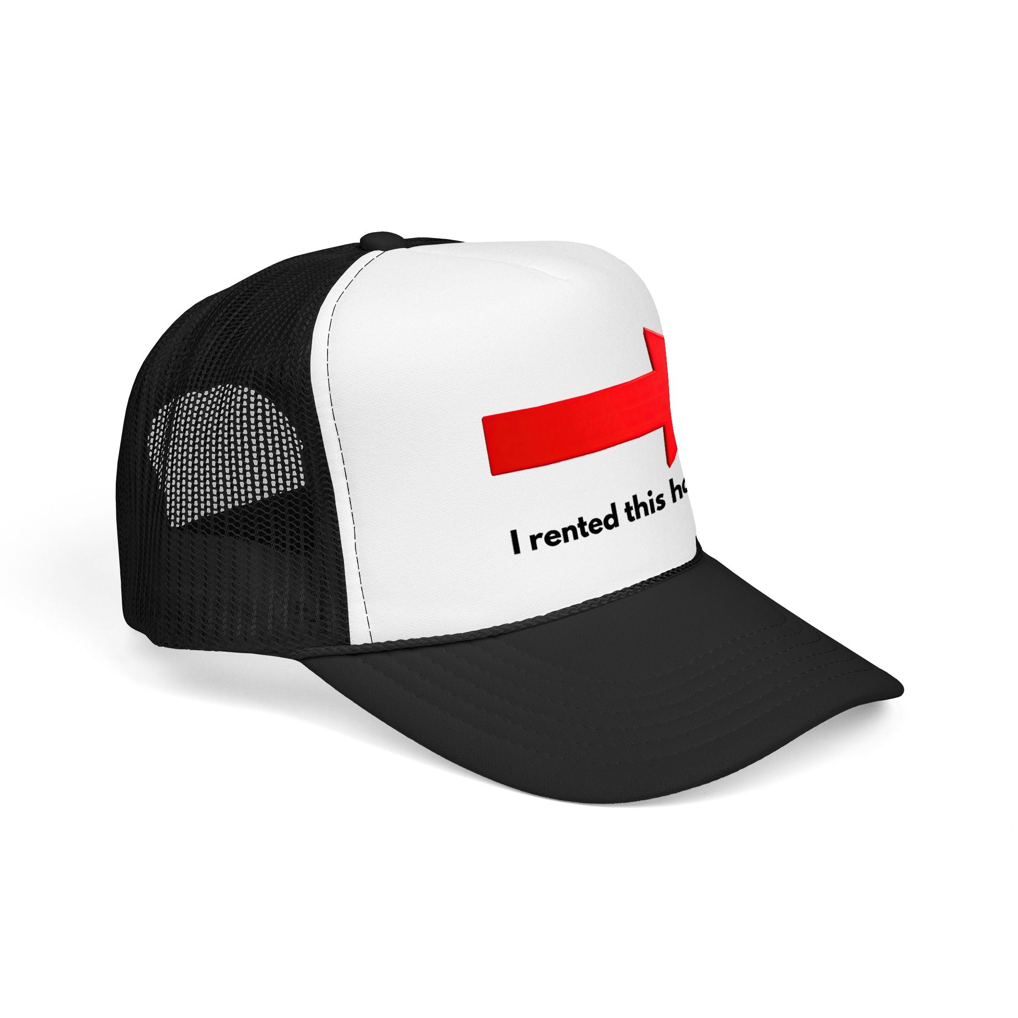 Arrow Trucker Hat — Bold Red Right-Pointing Foam Cap