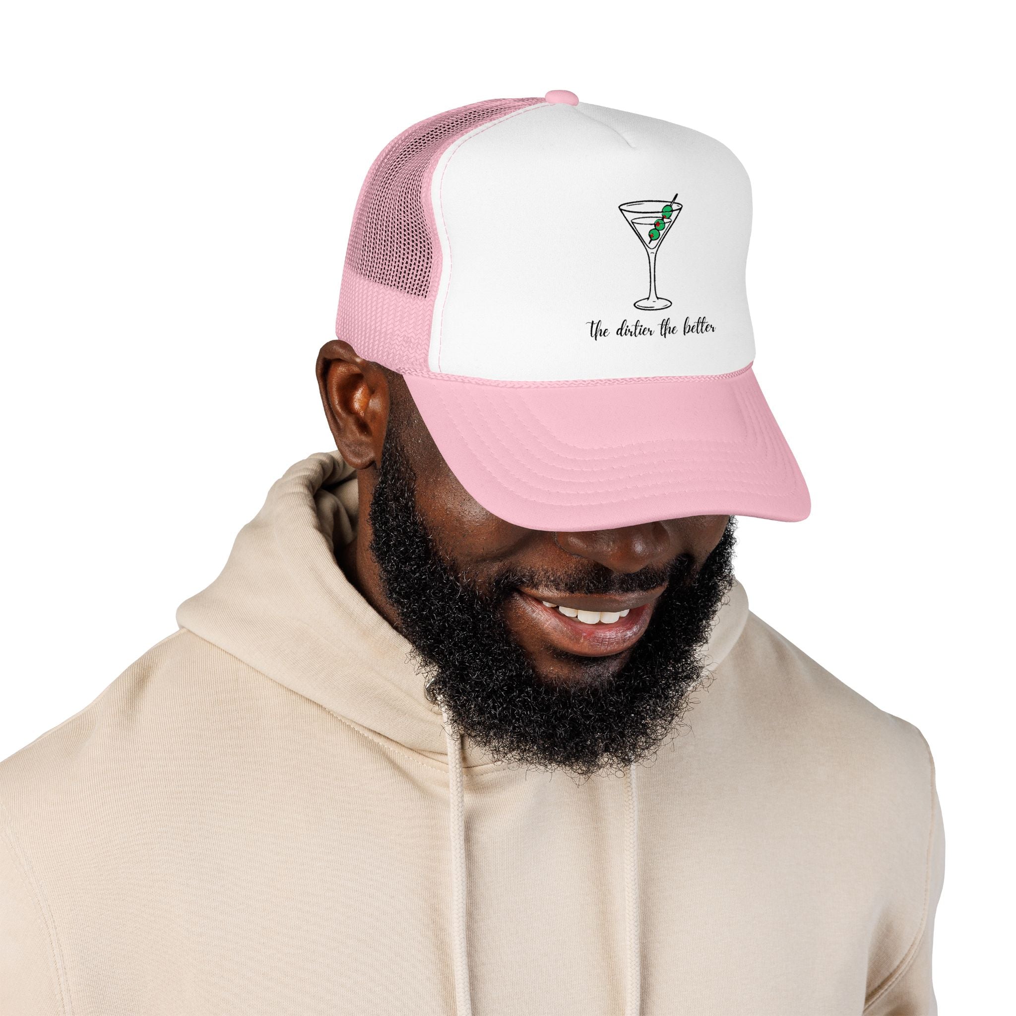 Martini Foam Trucker Hat — 'The Drink Up Butter' Vintage Cocktail Mesh Cap