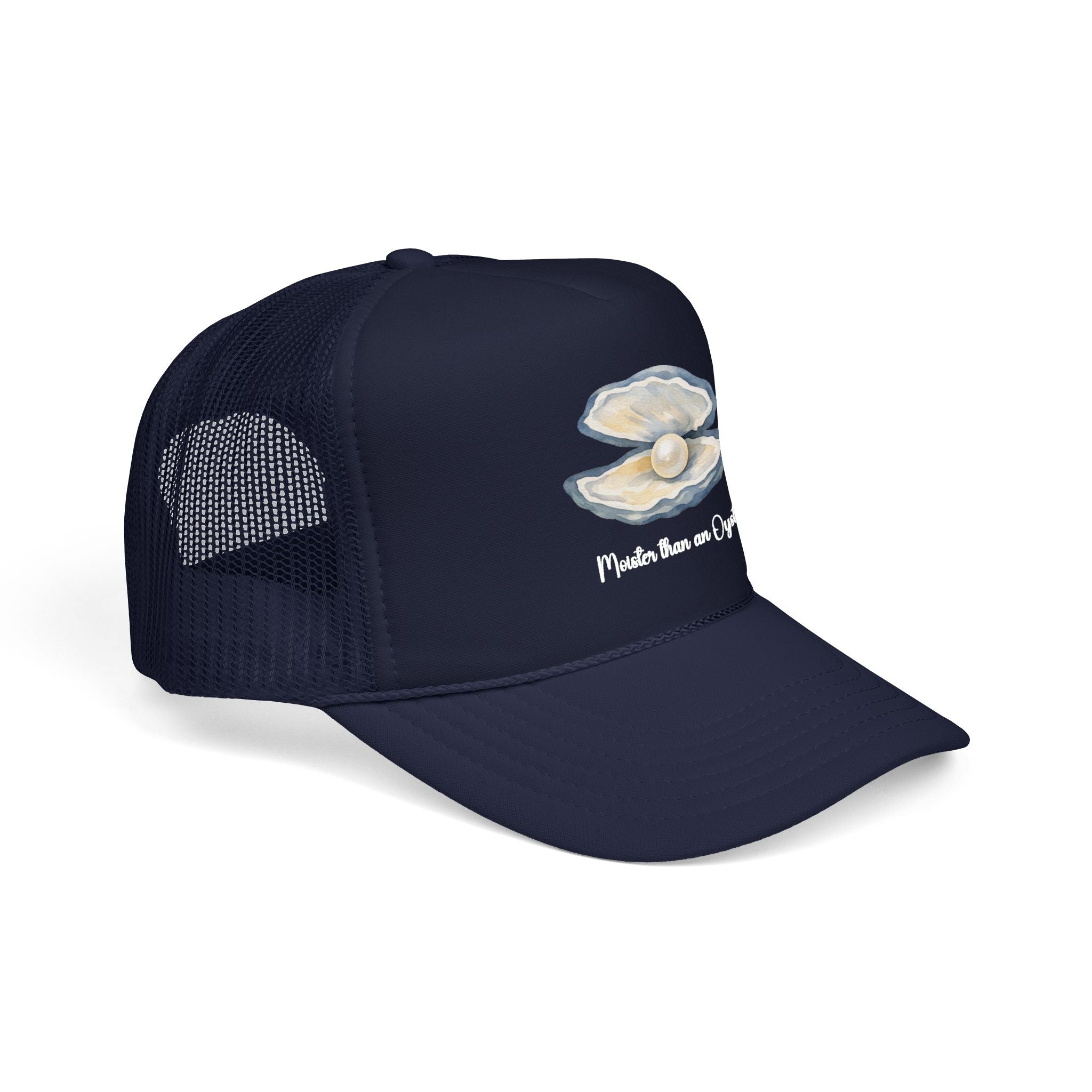 Oyster Pearl Trucker Hat — "Made from an Oyster" Beachy Foam Cap
