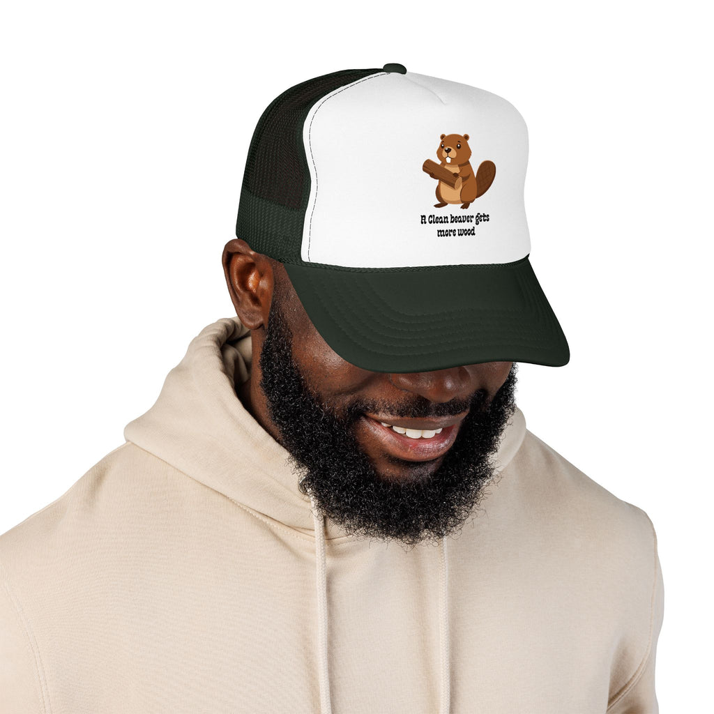 Beaver Graphic Trucker Hat — Cute Woodland Animal Foam Cap