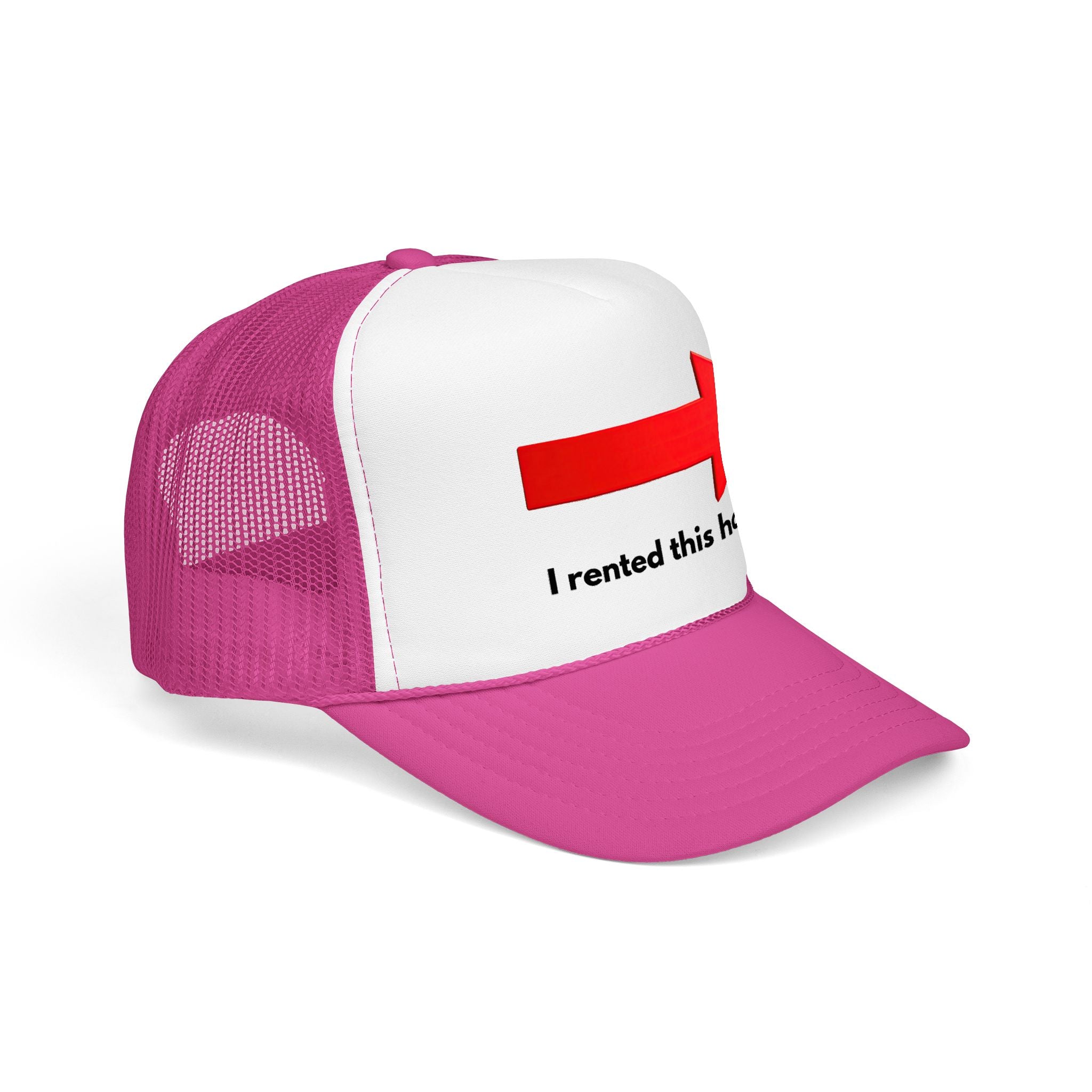 Arrow Trucker Hat — Bold Red Right-Pointing Foam Cap
