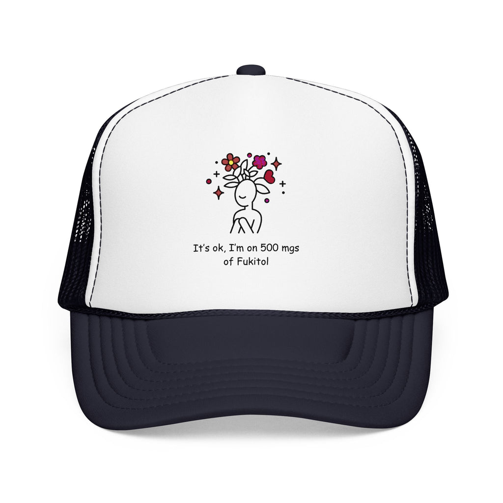 Trucker Hat — Floral Skull Foam Trucker Hat