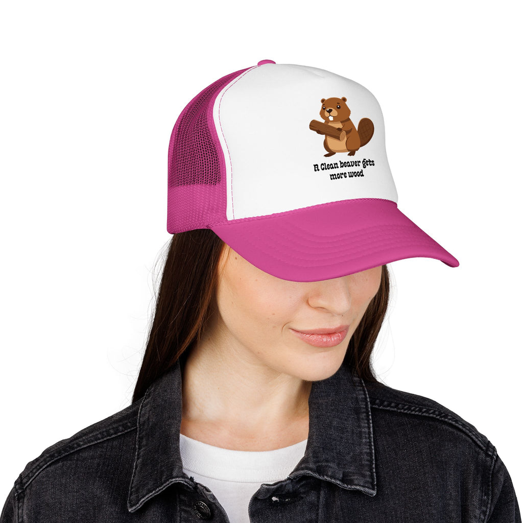 Beaver Graphic Trucker Hat — Cute Woodland Animal Foam Cap
