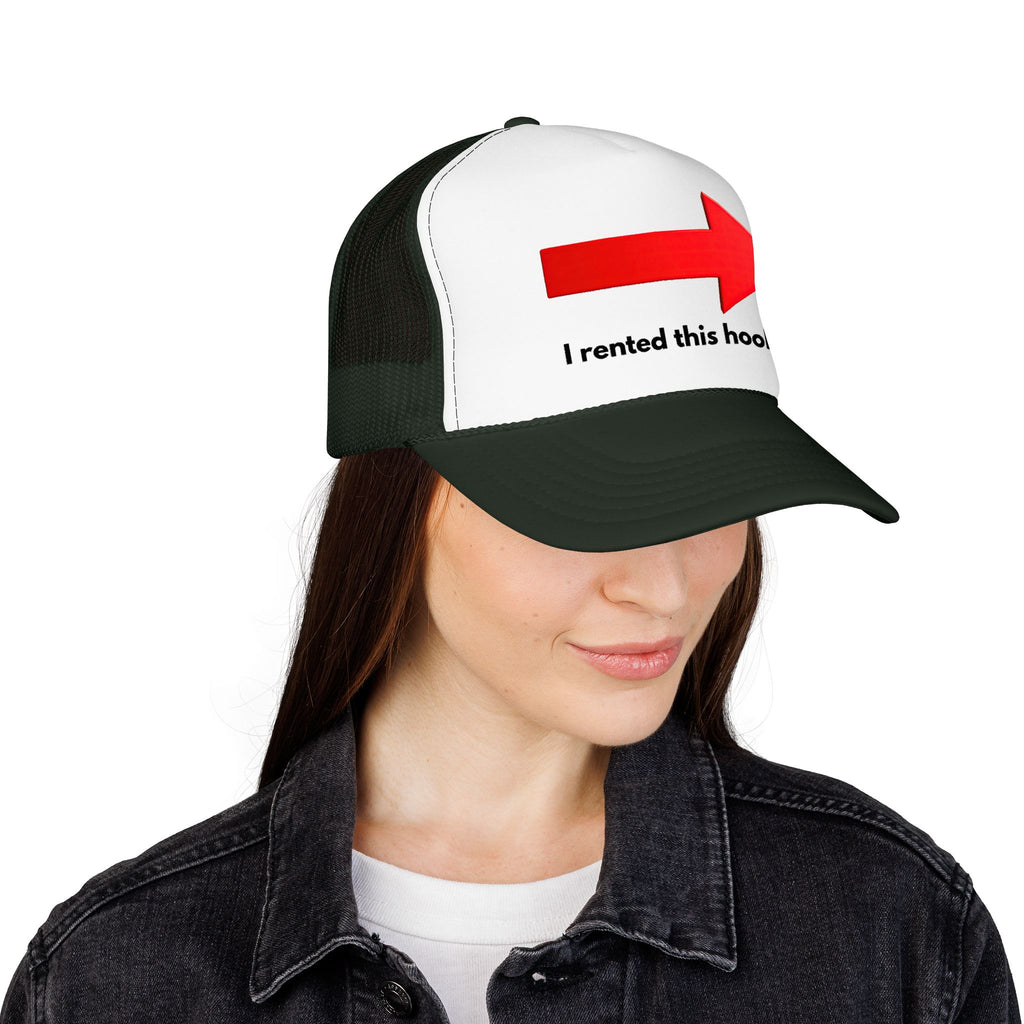 Arrow Trucker Hat — Bold Red Right-Pointing Foam Cap