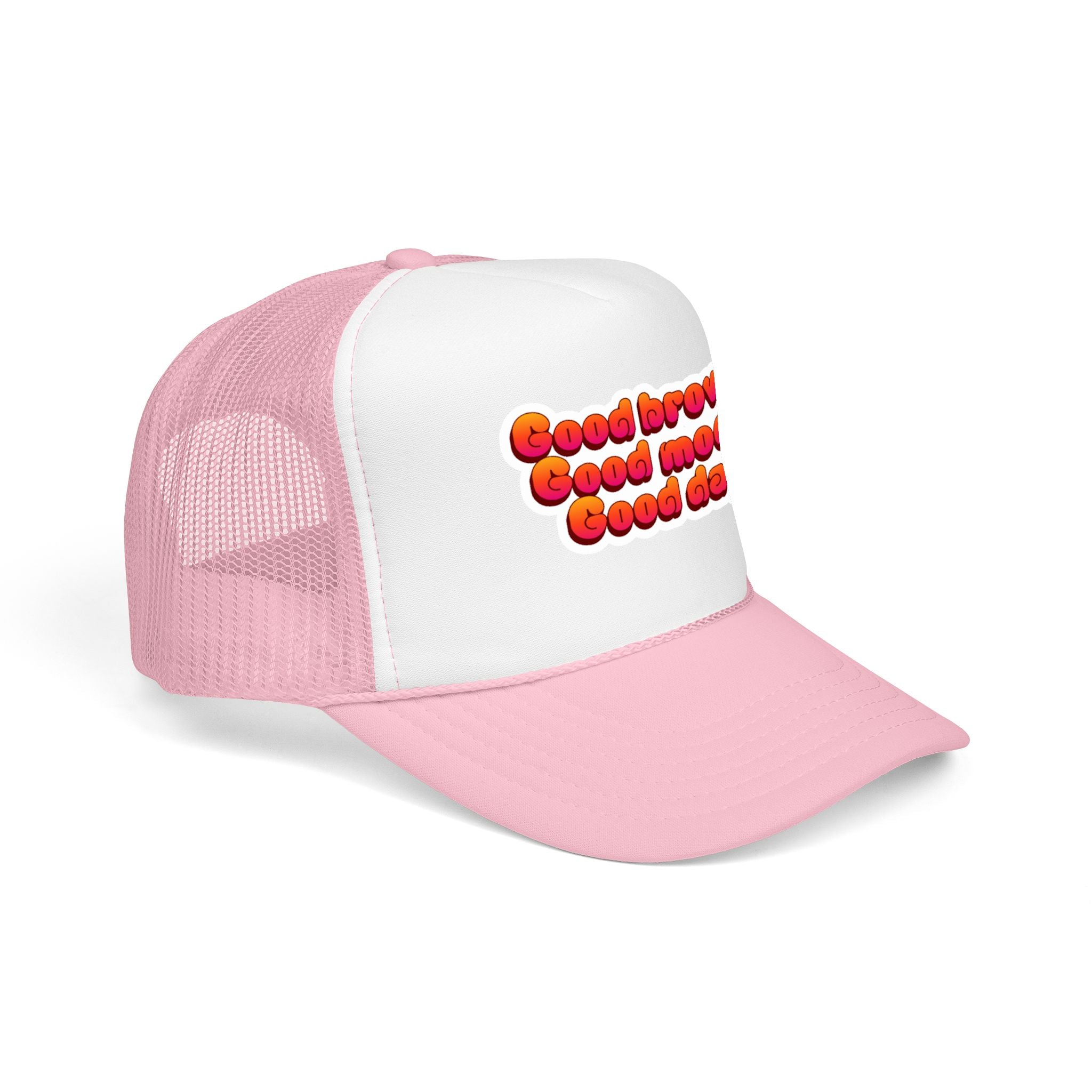 Trucker Hat — "Good Brows Good Mood Good Day" Retro Patch Cap