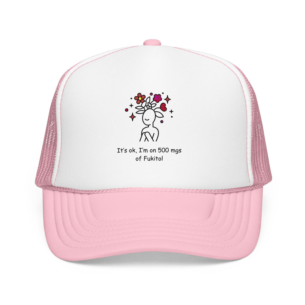 Trucker Hat — Floral Skull Foam Trucker Hat
