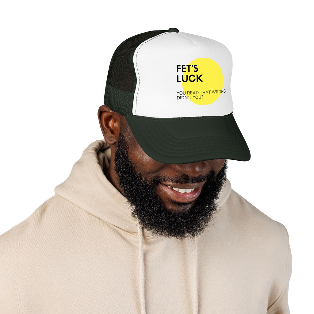 Trucker Hat — 'Let's Luck' Yellow Dot Funny Optical Illusion Cap