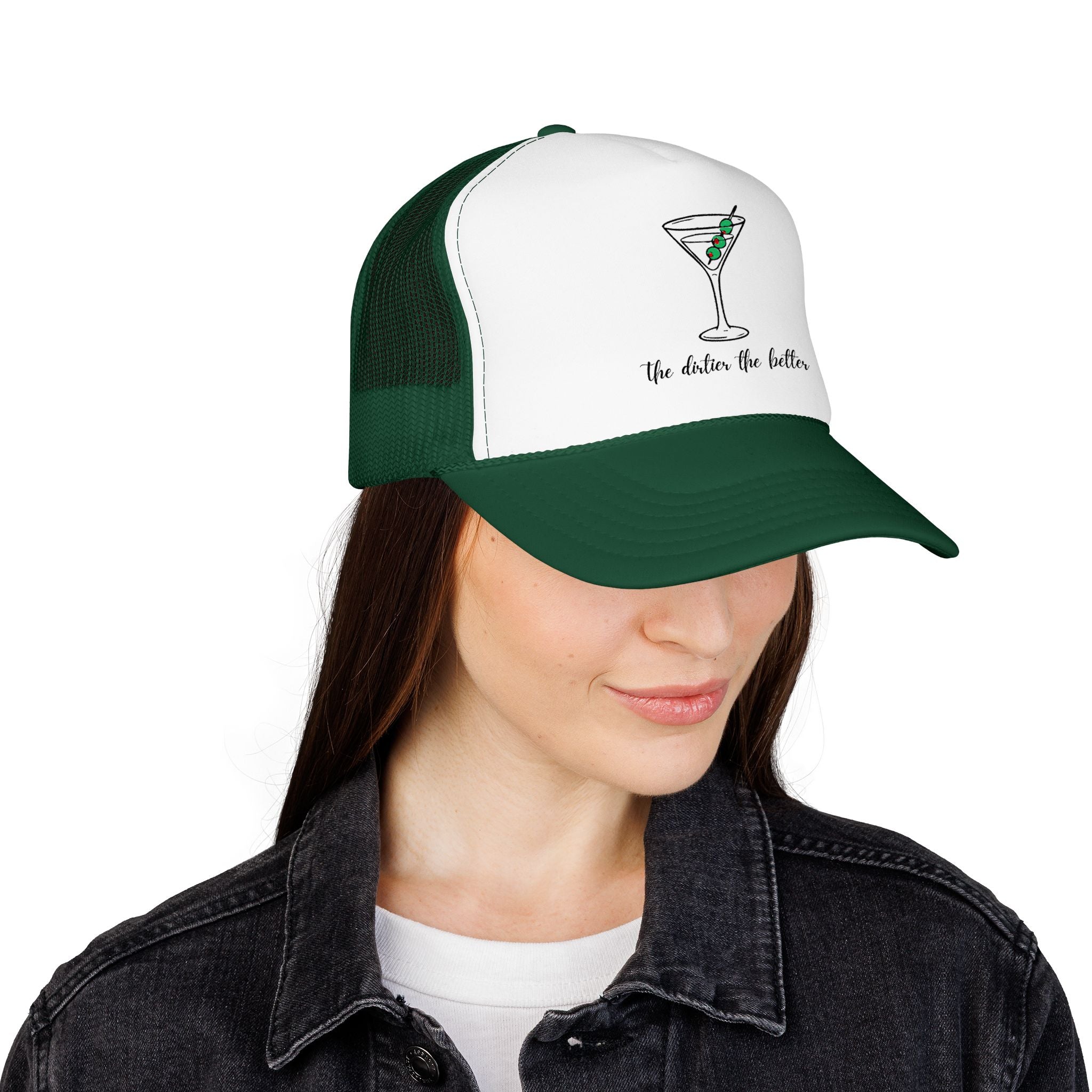 Martini Foam Trucker Hat — 'The Drink Up Butter' Vintage Cocktail Mesh Cap