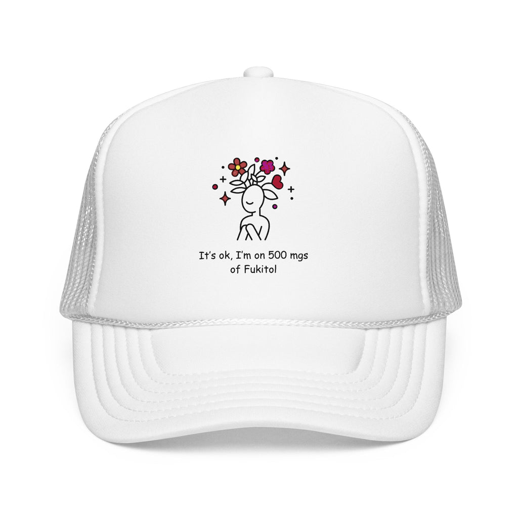 Trucker Hat — Floral Skull Foam Trucker Hat
