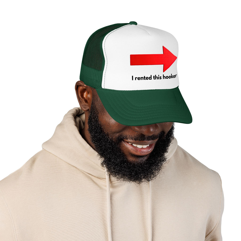 Arrow Trucker Hat — Bold Red Right-Pointing Foam Cap