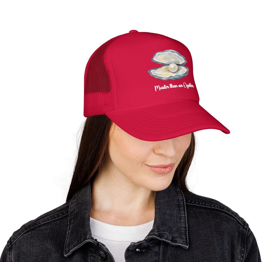 Oyster Pearl Trucker Hat — "Made from an Oyster" Beachy Foam Cap