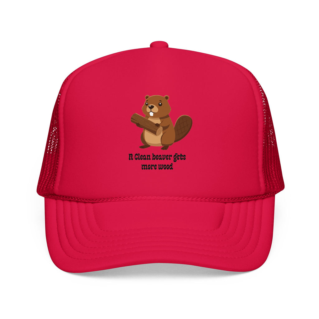 Beaver Graphic Trucker Hat — Cute Woodland Animal Foam Cap