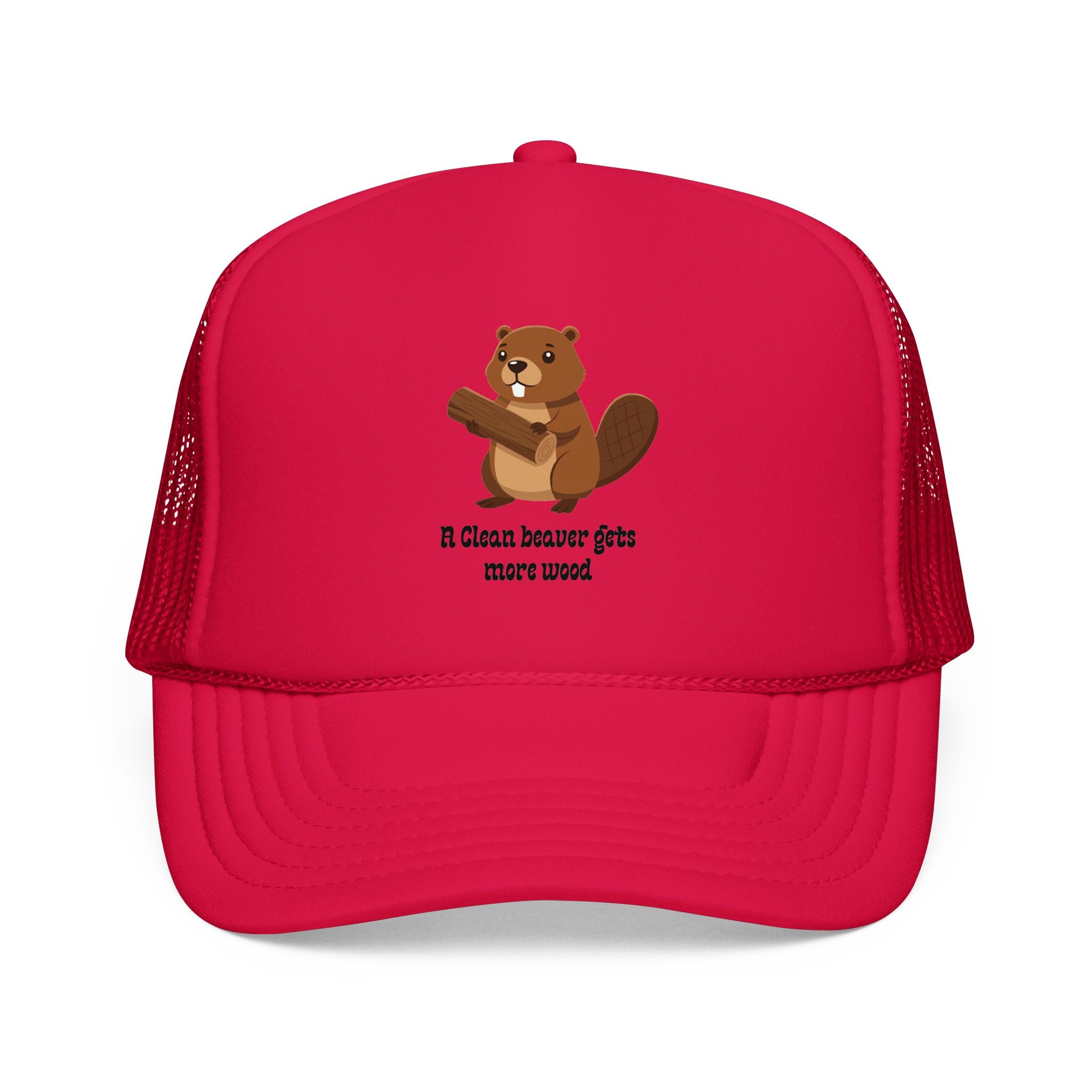 Beaver Graphic Trucker Hat — Cute Woodland Animal Foam Cap