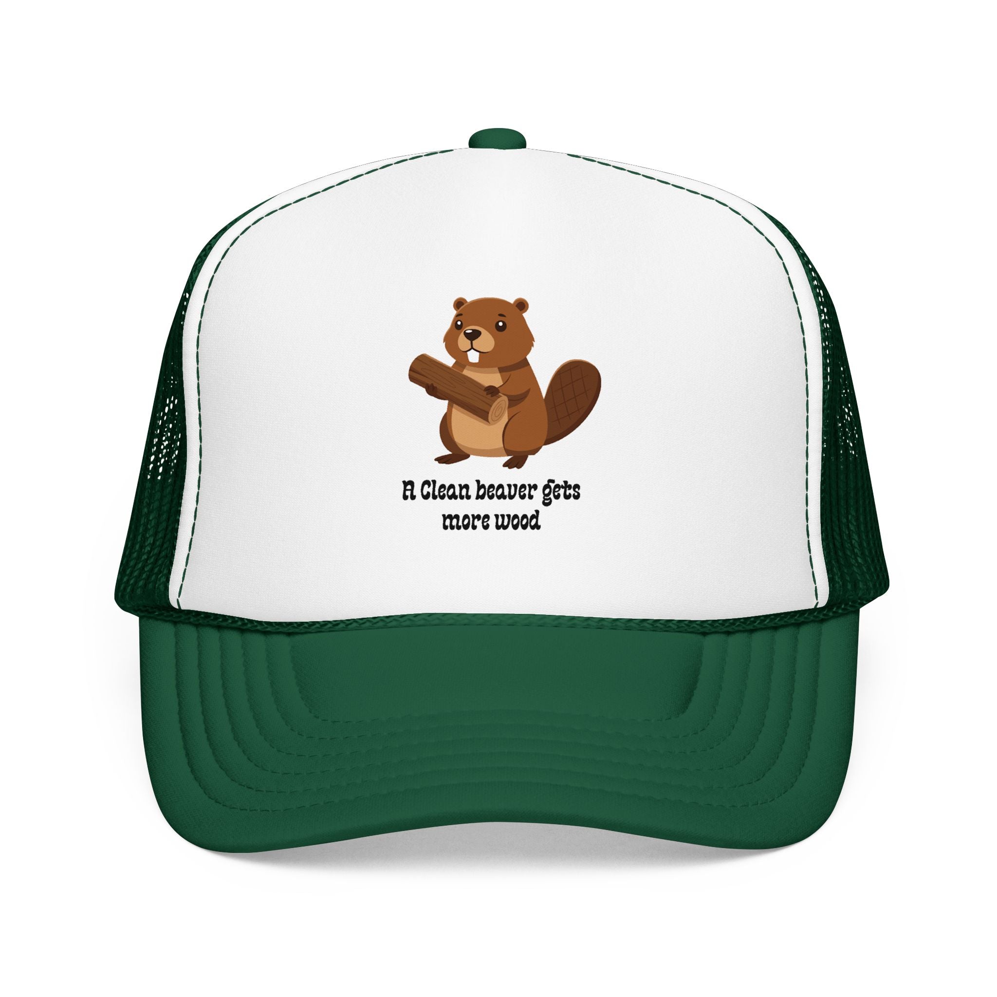 Beaver Graphic Trucker Hat — Cute Woodland Animal Foam Cap