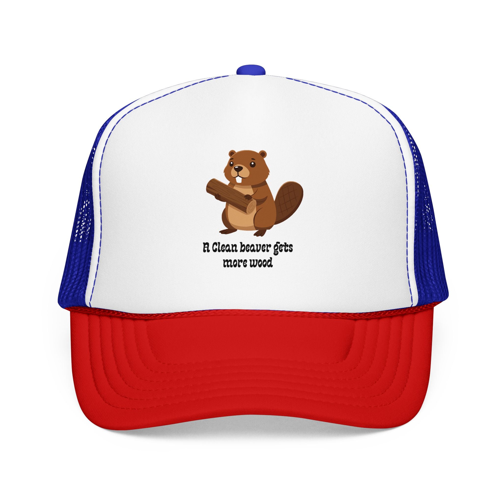Beaver Graphic Trucker Hat — Cute Woodland Animal Foam Cap