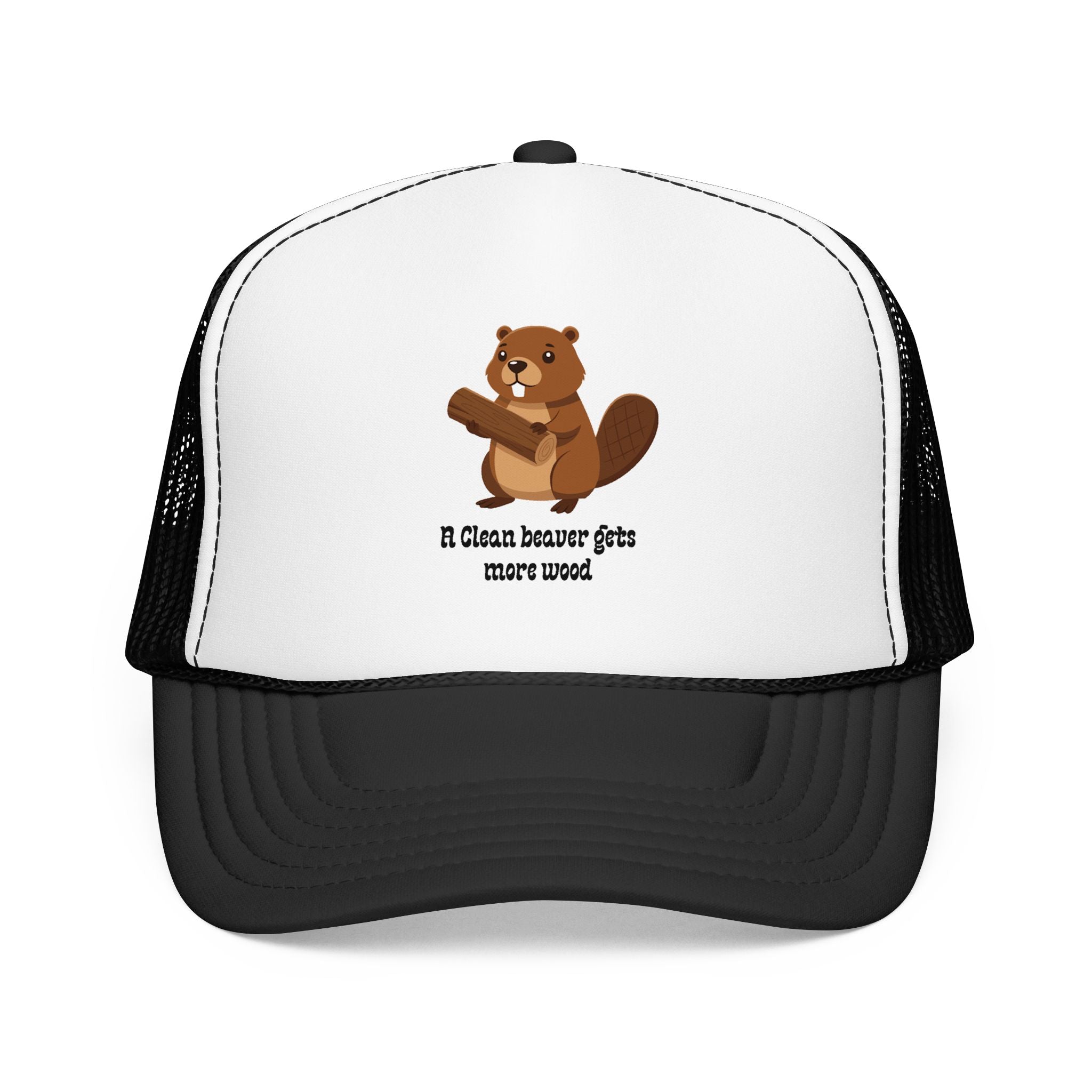Beaver Graphic Trucker Hat — Cute Woodland Animal Foam Cap