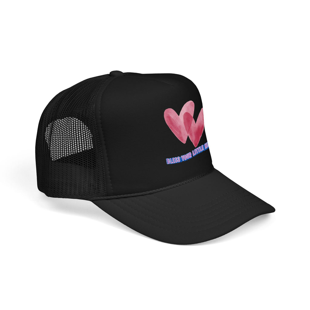 Trucker Hat - 'Bless Your Little Heart' Pink Watercolor Hearts