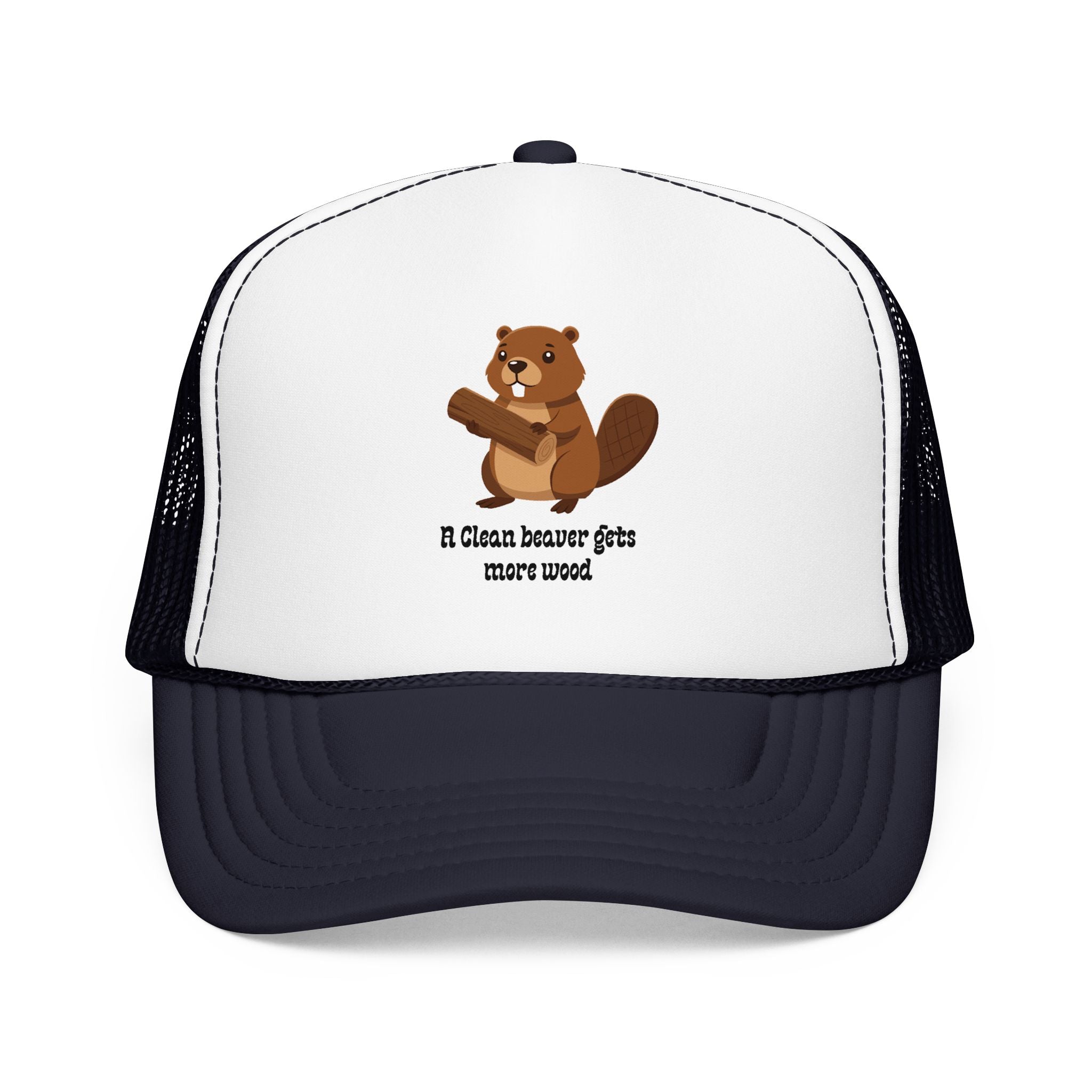 Beaver Graphic Trucker Hat — Cute Woodland Animal Foam Cap