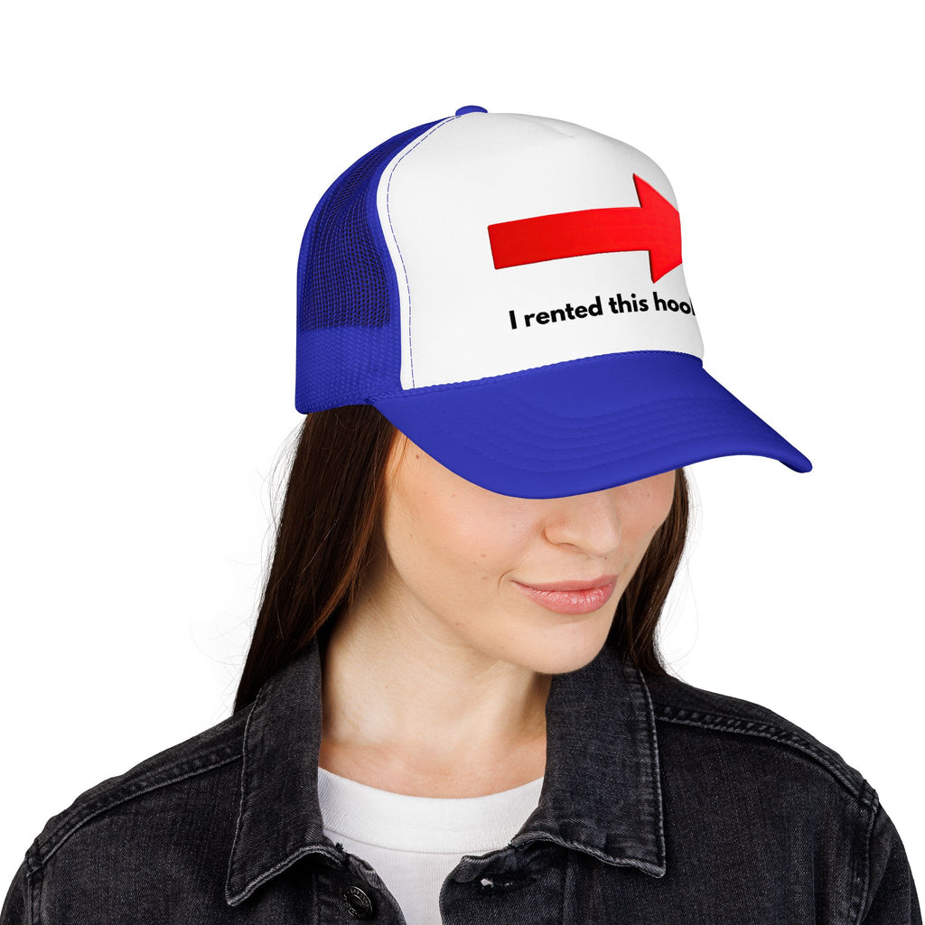 Arrow Trucker Hat — Bold Red Right-Pointing Foam Cap