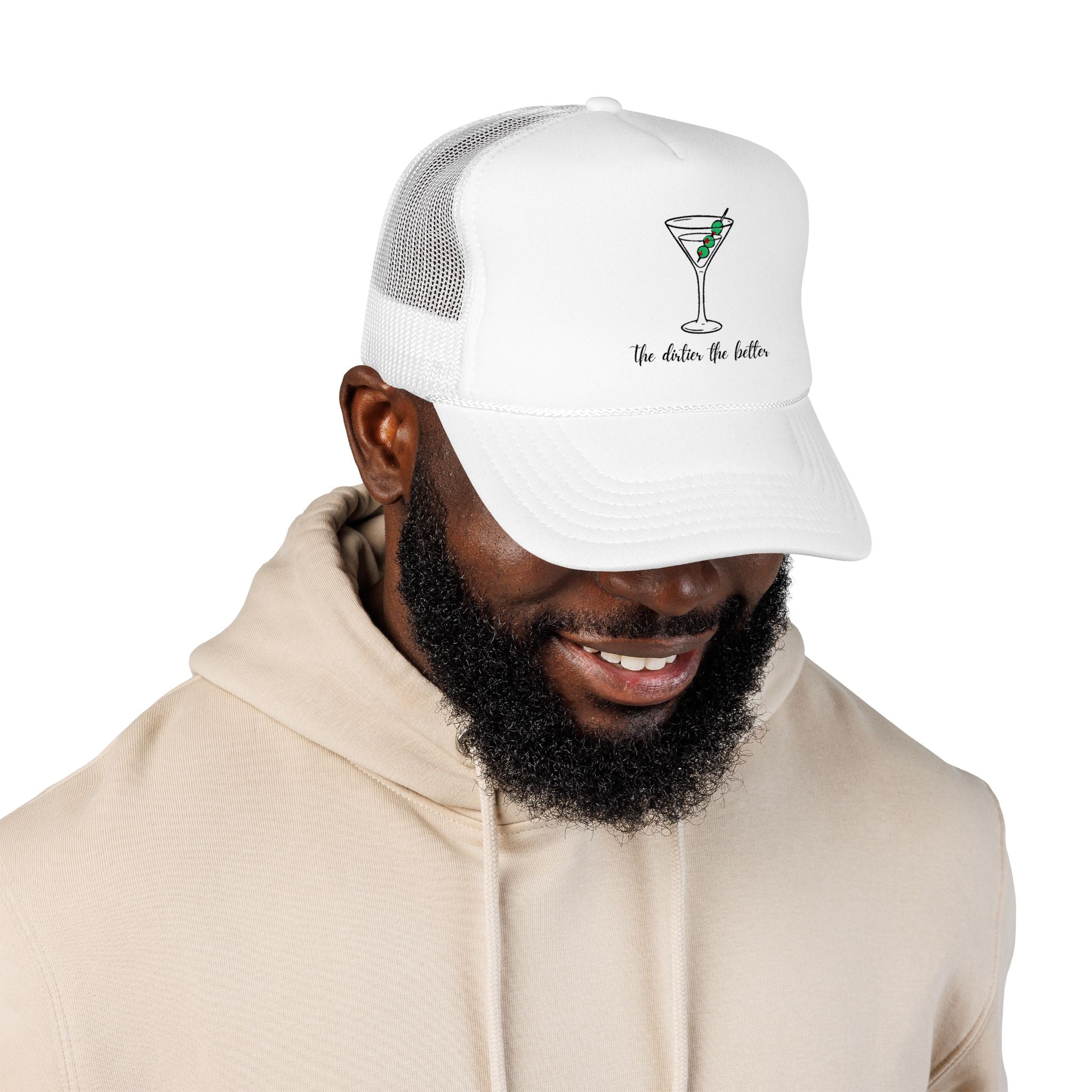 Martini Foam Trucker Hat — 'The Drink Up Butter' Vintage Cocktail Mesh Cap