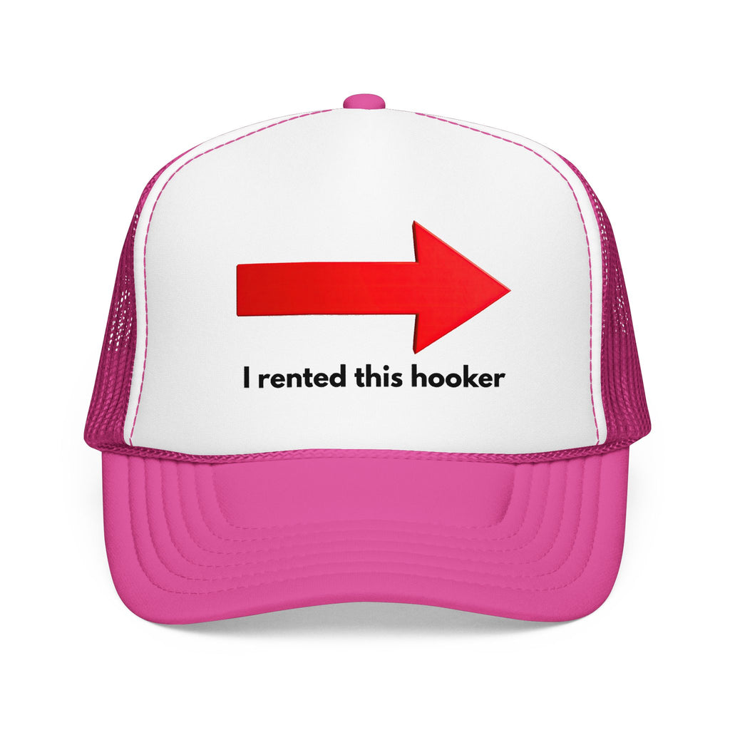 Arrow Trucker Hat — Bold Red Right-Pointing Foam Cap