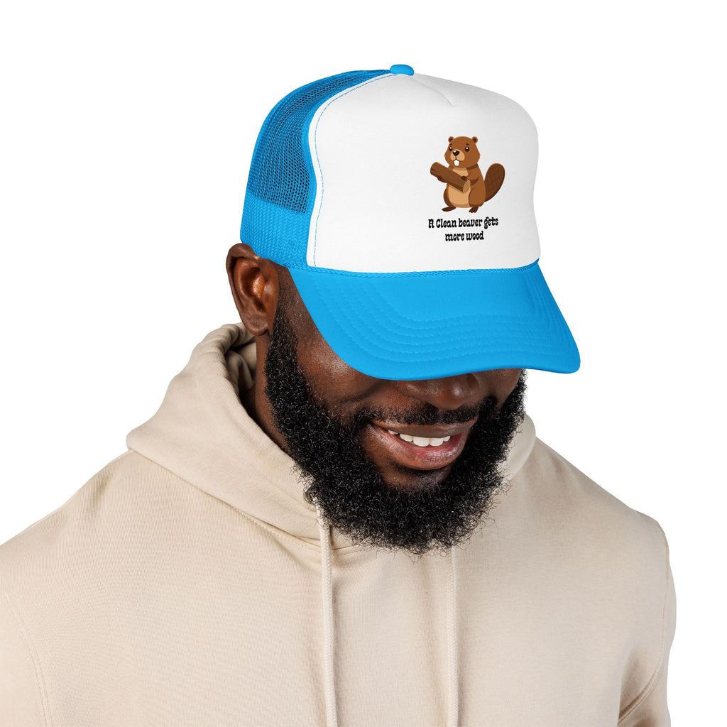 Beaver Graphic Trucker Hat — Cute Woodland Animal Foam Cap