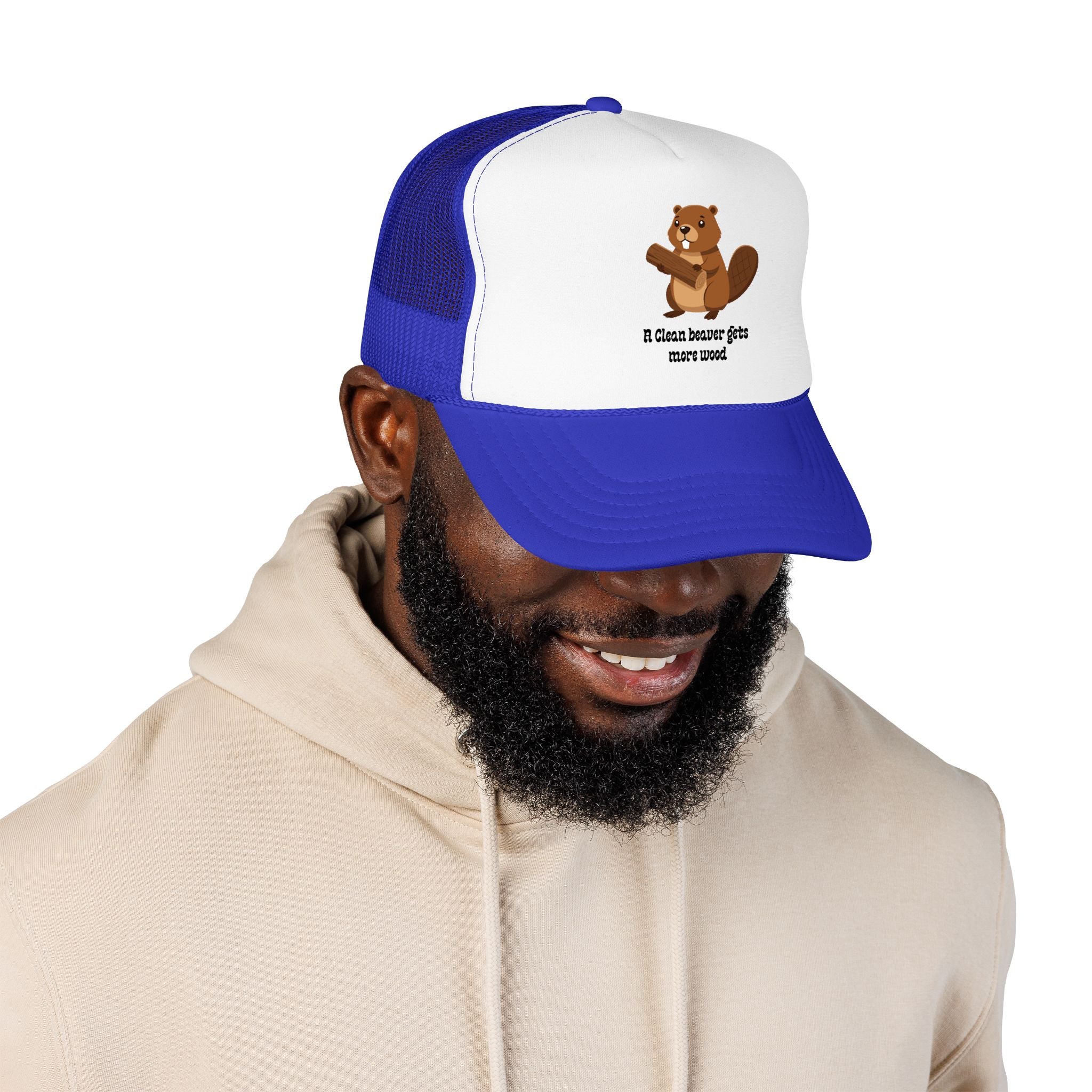 Beaver Graphic Trucker Hat — Cute Woodland Animal Foam Cap