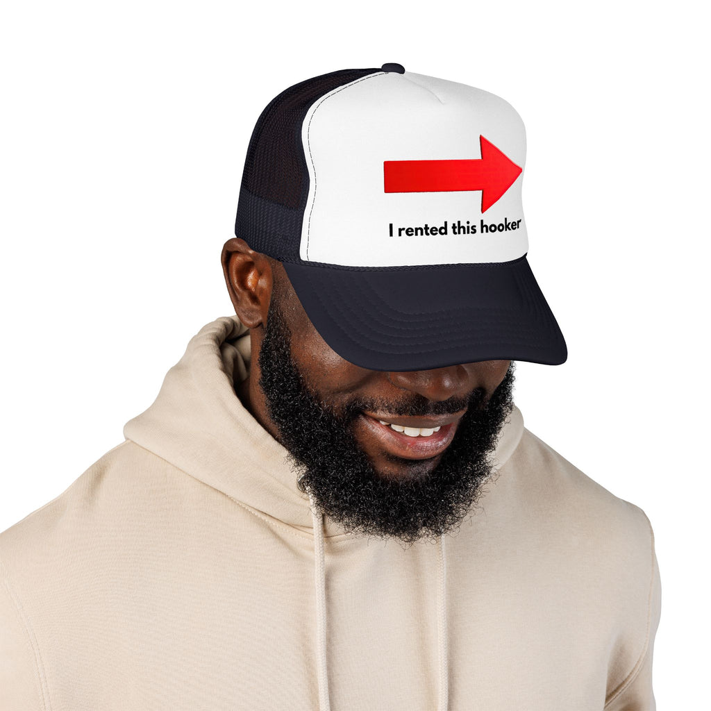 Arrow Trucker Hat — Bold Red Right-Pointing Foam Cap
