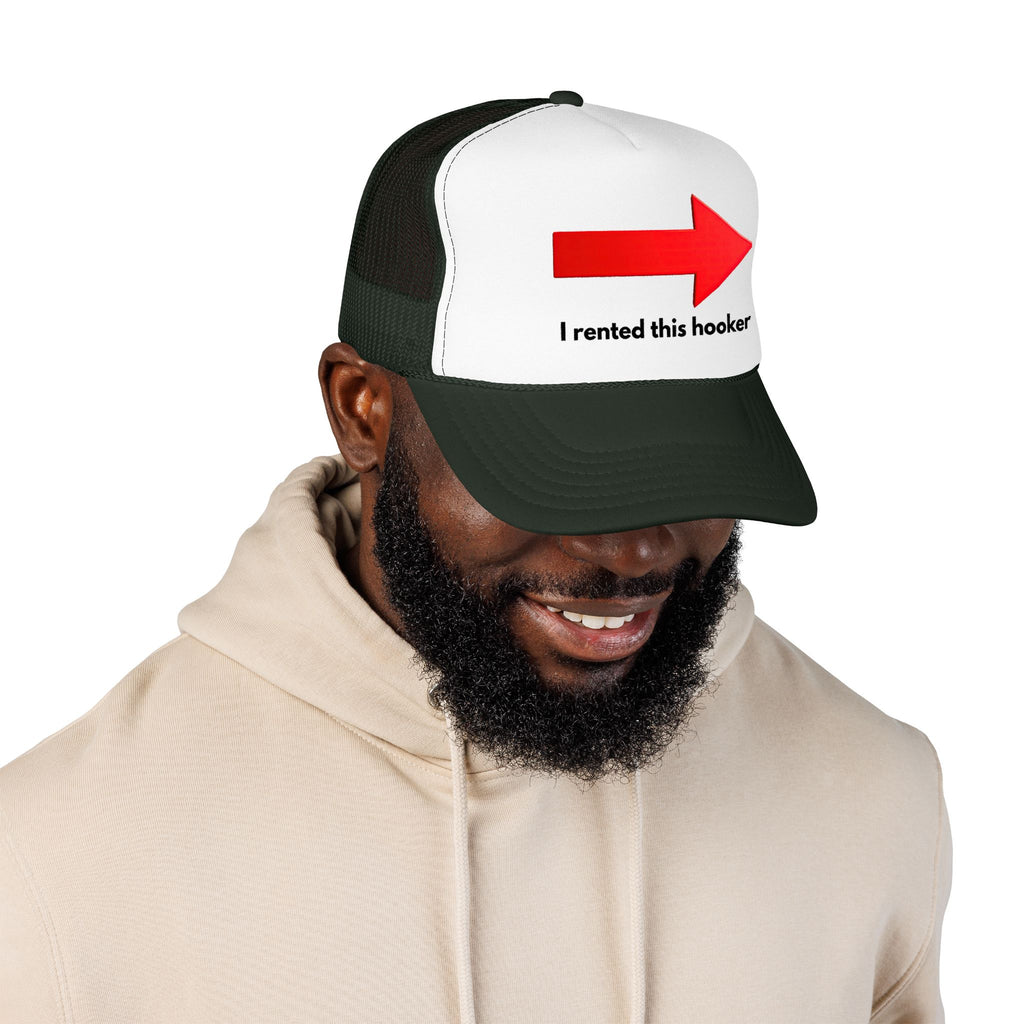 Arrow Trucker Hat — Bold Red Right-Pointing Foam Cap