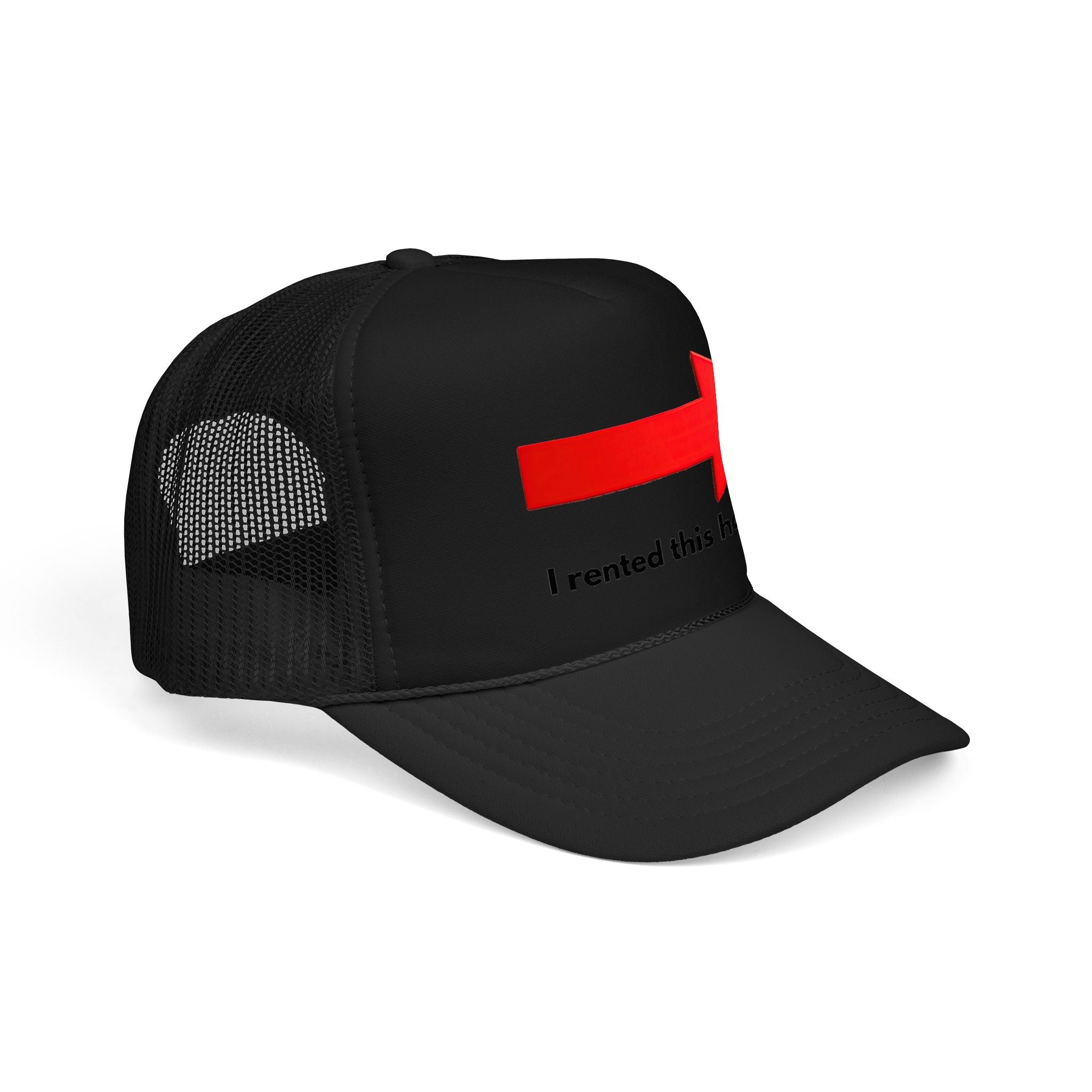 Arrow Trucker Hat — Bold Red Right-Pointing Foam Cap
