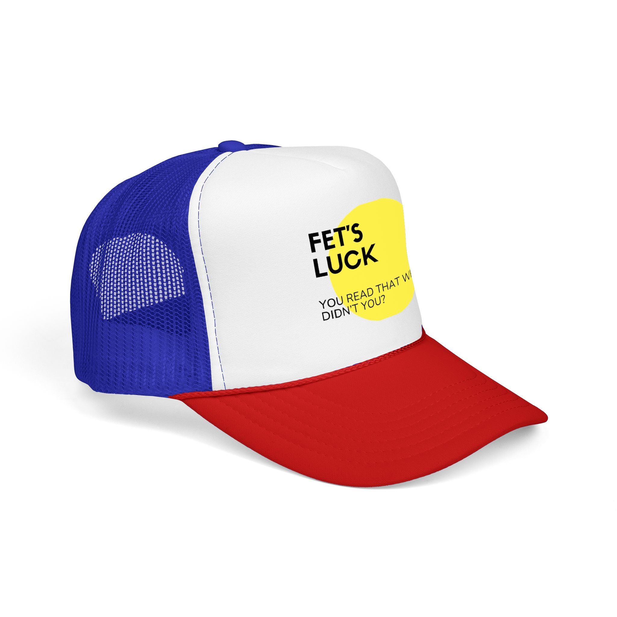 Trucker Hat — 'Let's Luck' Yellow Dot Funny Optical Illusion Cap