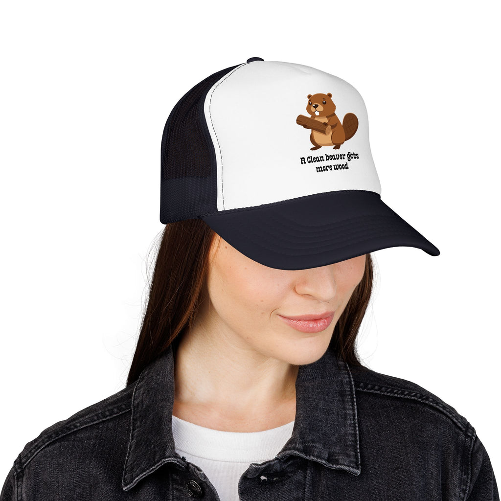 Beaver Graphic Trucker Hat — Cute Woodland Animal Foam Cap