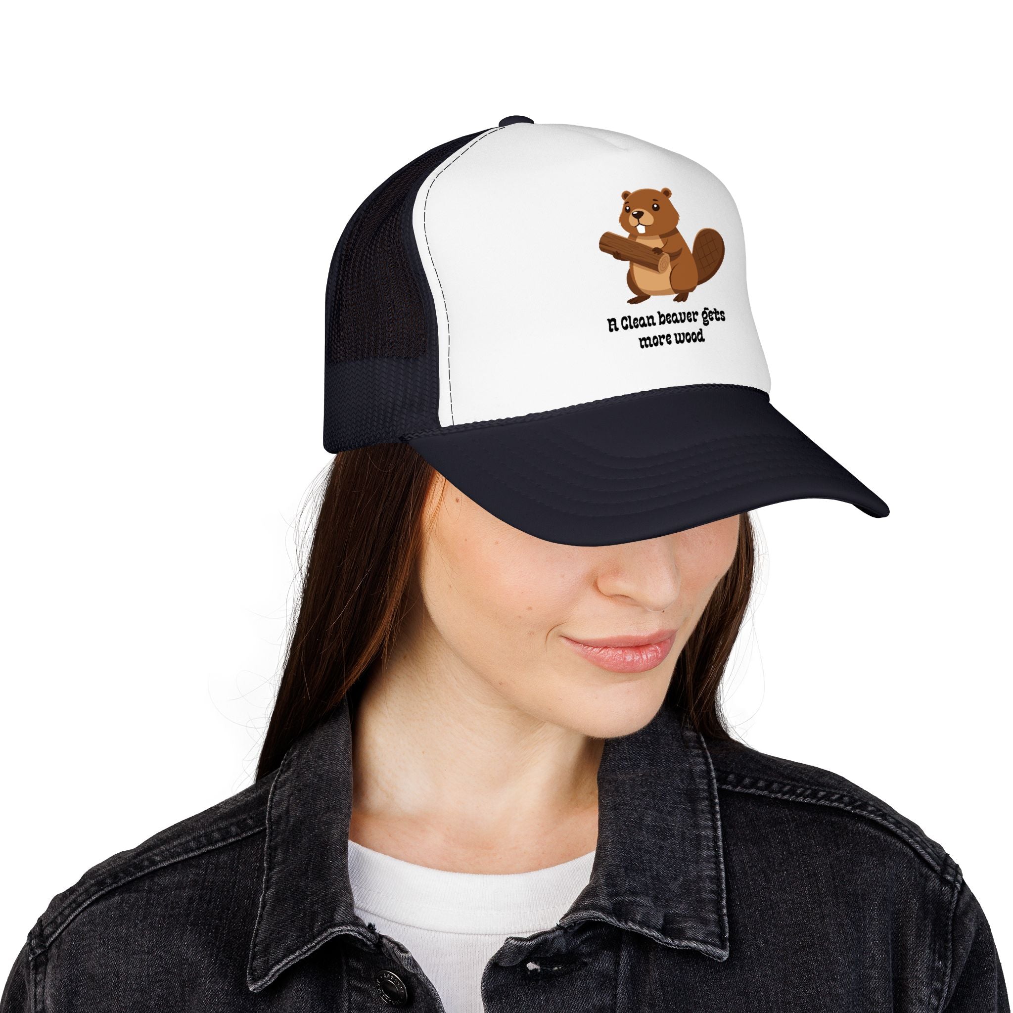 Beaver Graphic Trucker Hat — Cute Woodland Animal Foam Cap