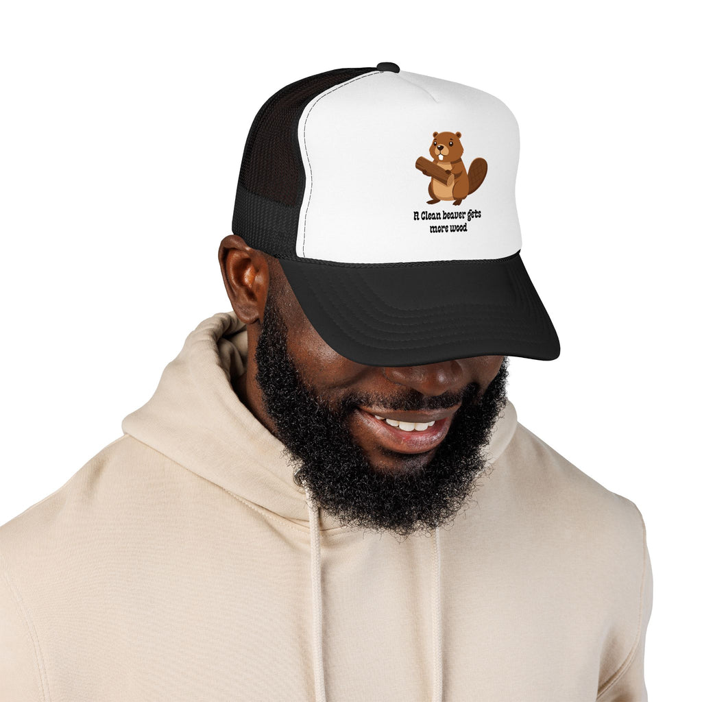 Beaver Graphic Trucker Hat — Cute Woodland Animal Foam Cap