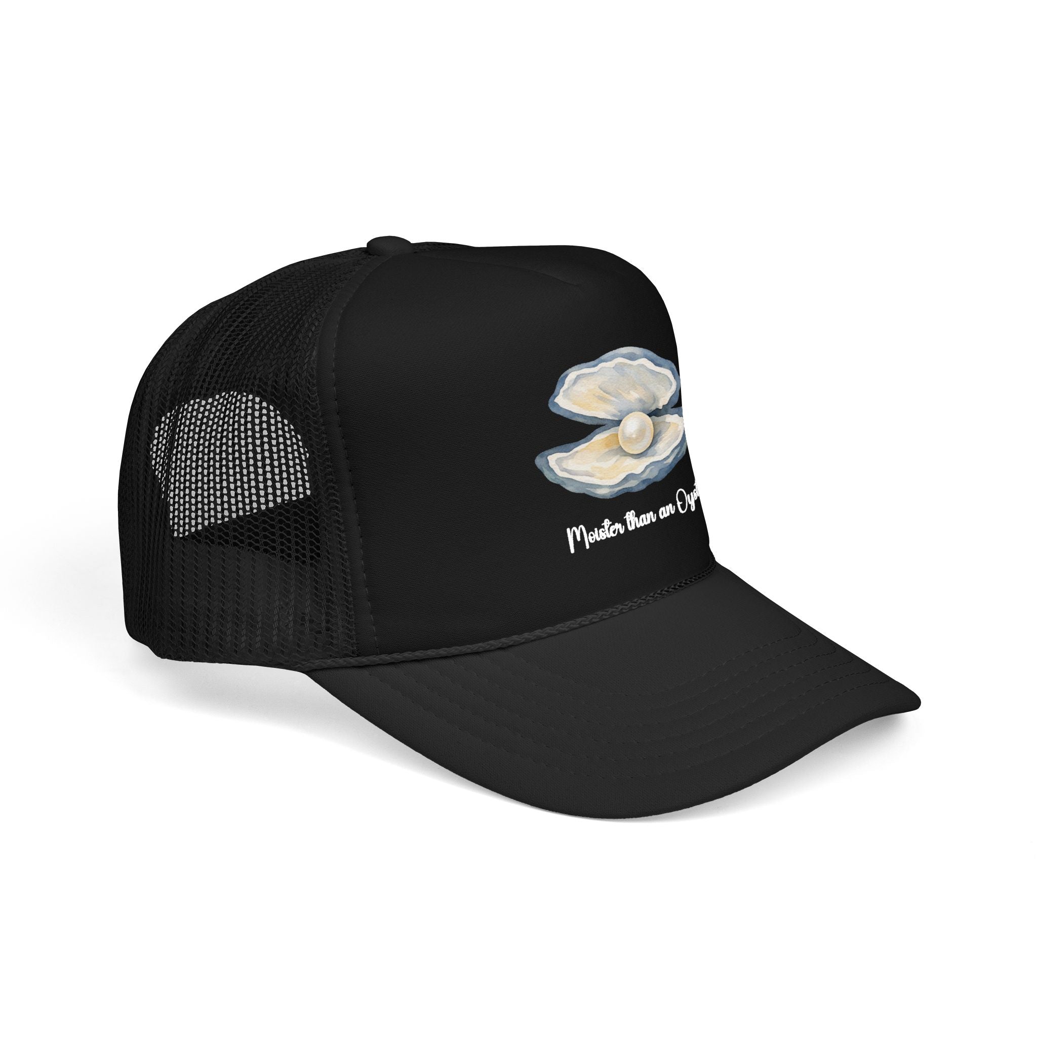 Oyster Pearl Trucker Hat — "Made from an Oyster" Beachy Foam Cap