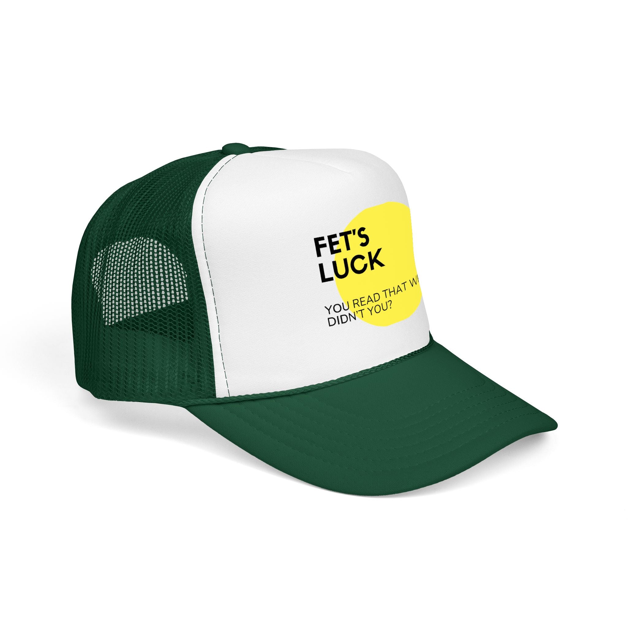 Trucker Hat — 'Let's Luck' Yellow Dot Funny Optical Illusion Cap