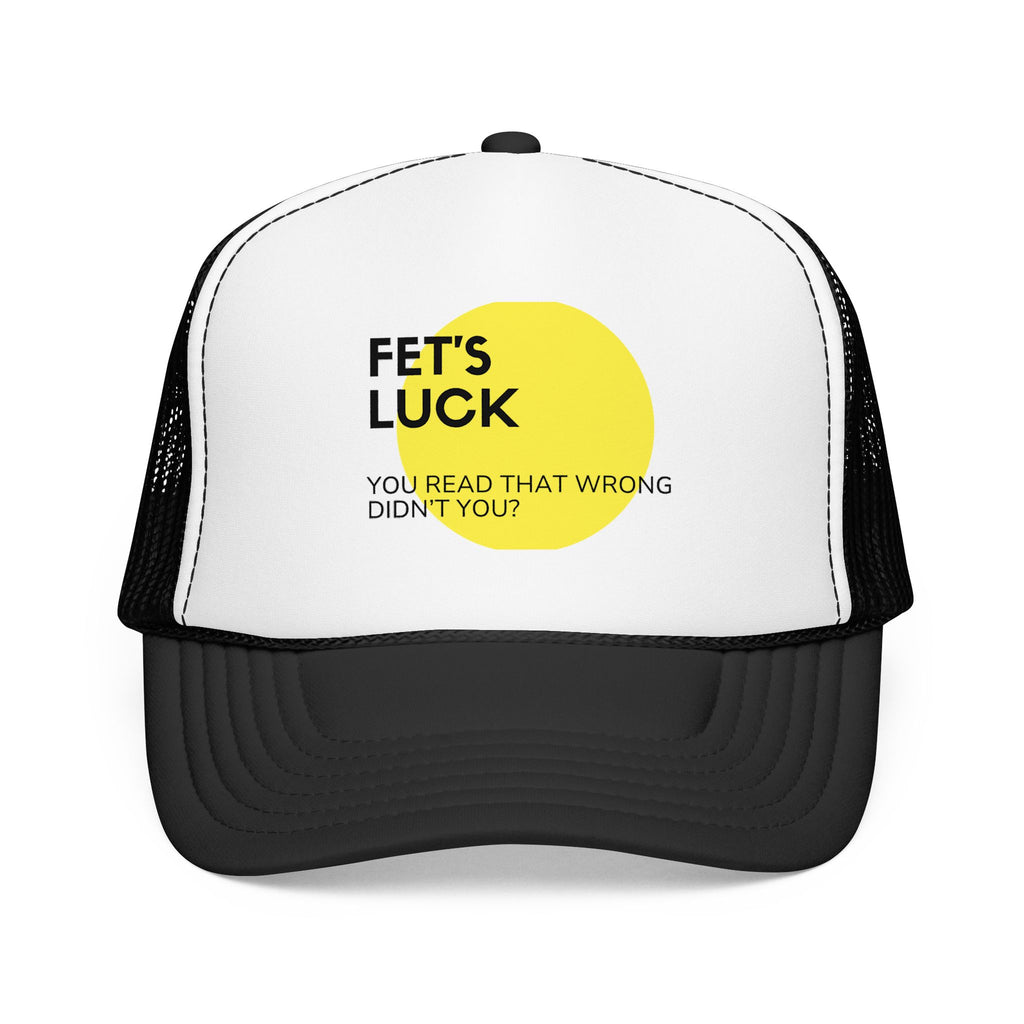 Trucker Hat — 'Let's Luck' Yellow Dot Funny Optical Illusion Cap
