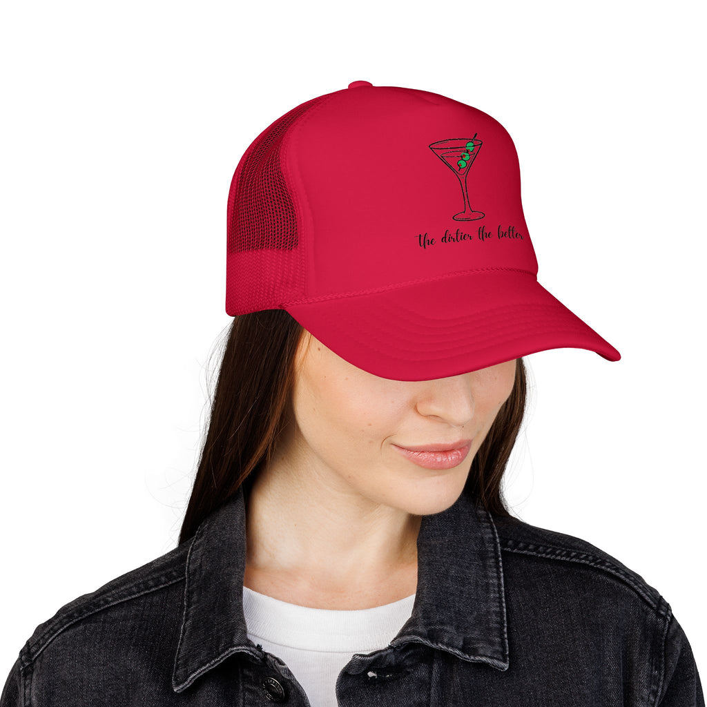 Martini Foam Trucker Hat — 'The Drink Up Butter' Vintage Cocktail Mesh Cap