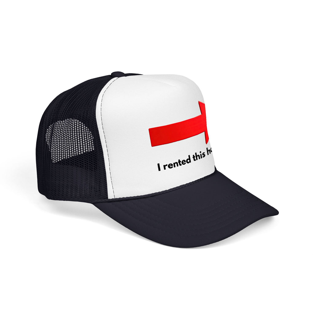 Arrow Trucker Hat — Bold Red Right-Pointing Foam Cap