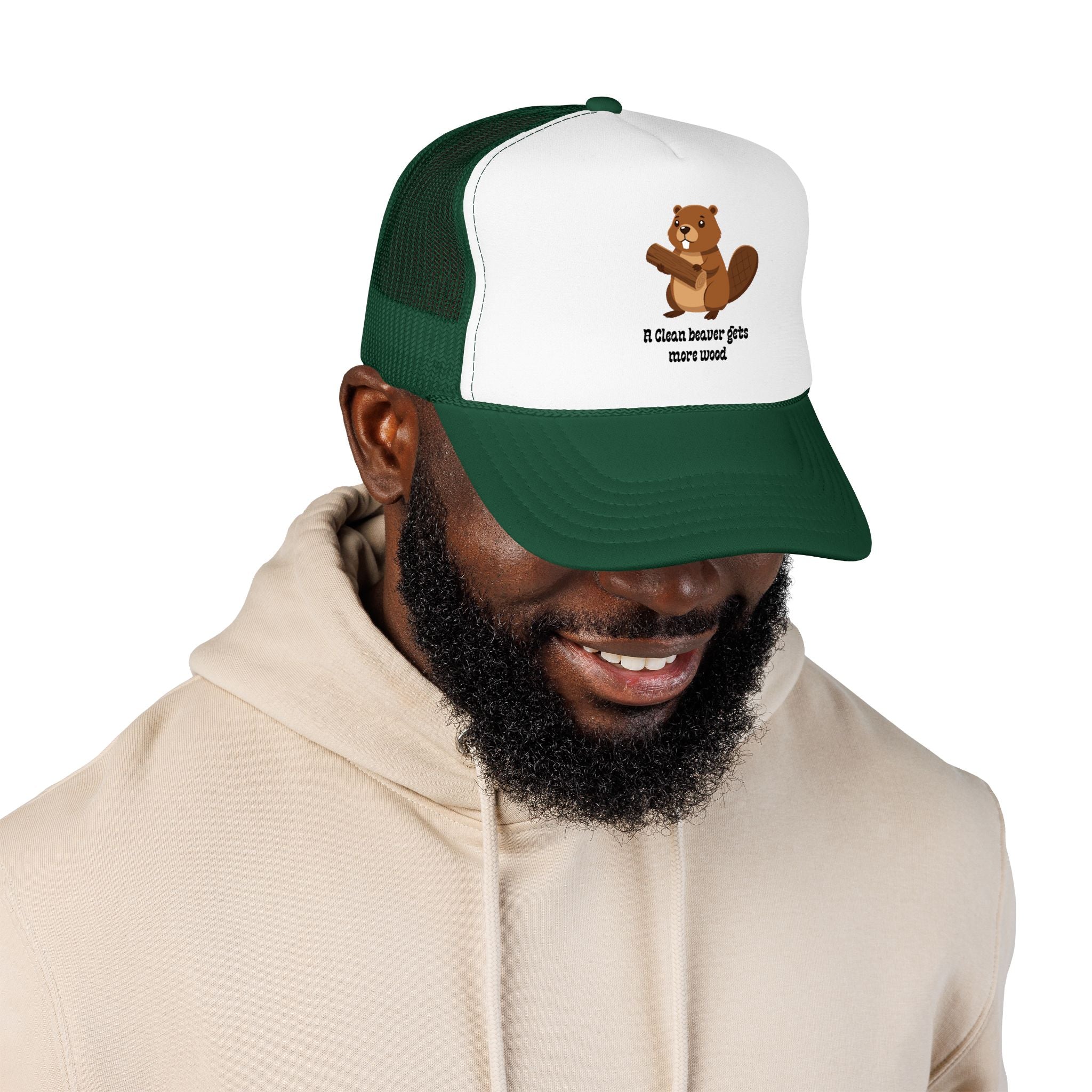 Beaver Graphic Trucker Hat — Cute Woodland Animal Foam Cap